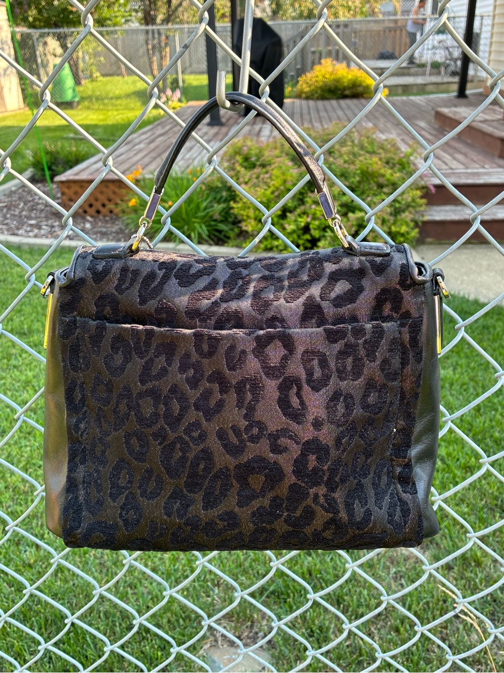 Coach Madison Chenille Ocelot Sadie Flap Satchel - Picture 2 of 16
